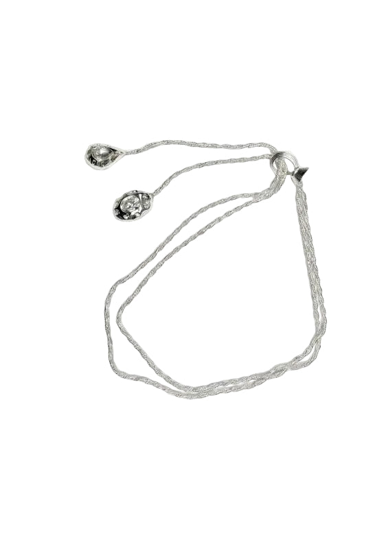 Jacques Wei Silver Teardrop Diamond-Encrusted Waist Chain