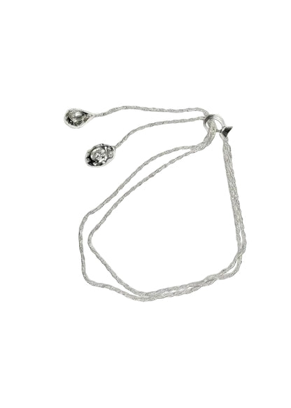 Jacques Wei Silver Teardrop Diamond-Encrusted Waist Chain