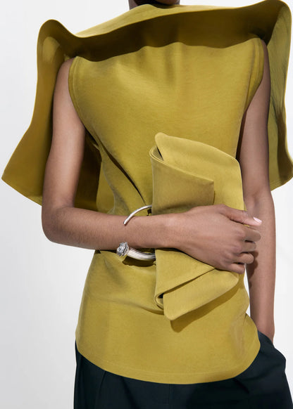 Bracelet Bag in Green Satin