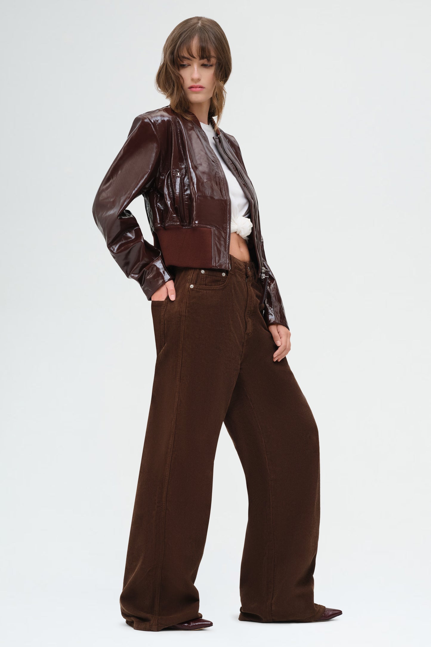 Kat Mid Waist Pants | Brown