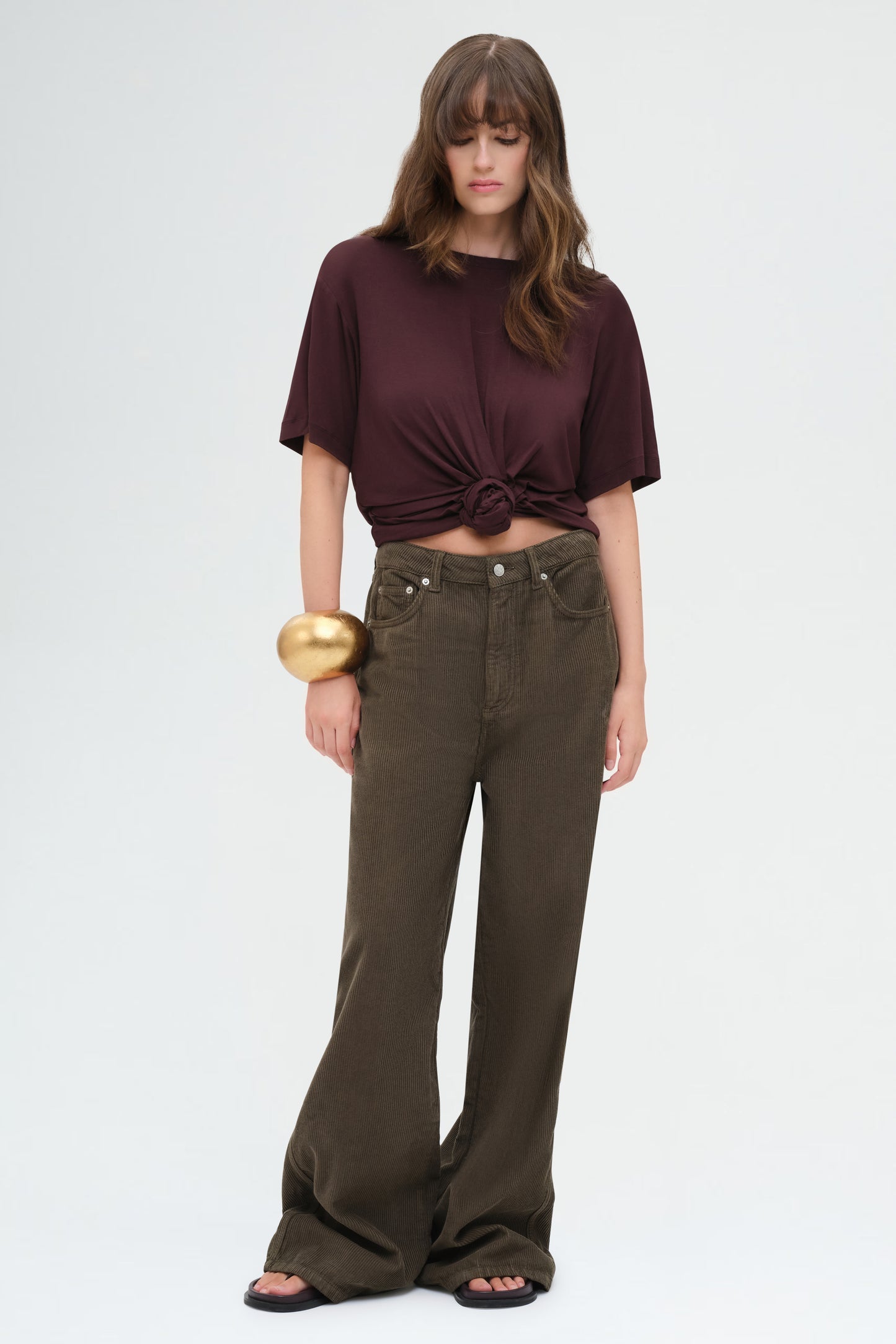 Kat Mid Waist Pants | Dark Olive