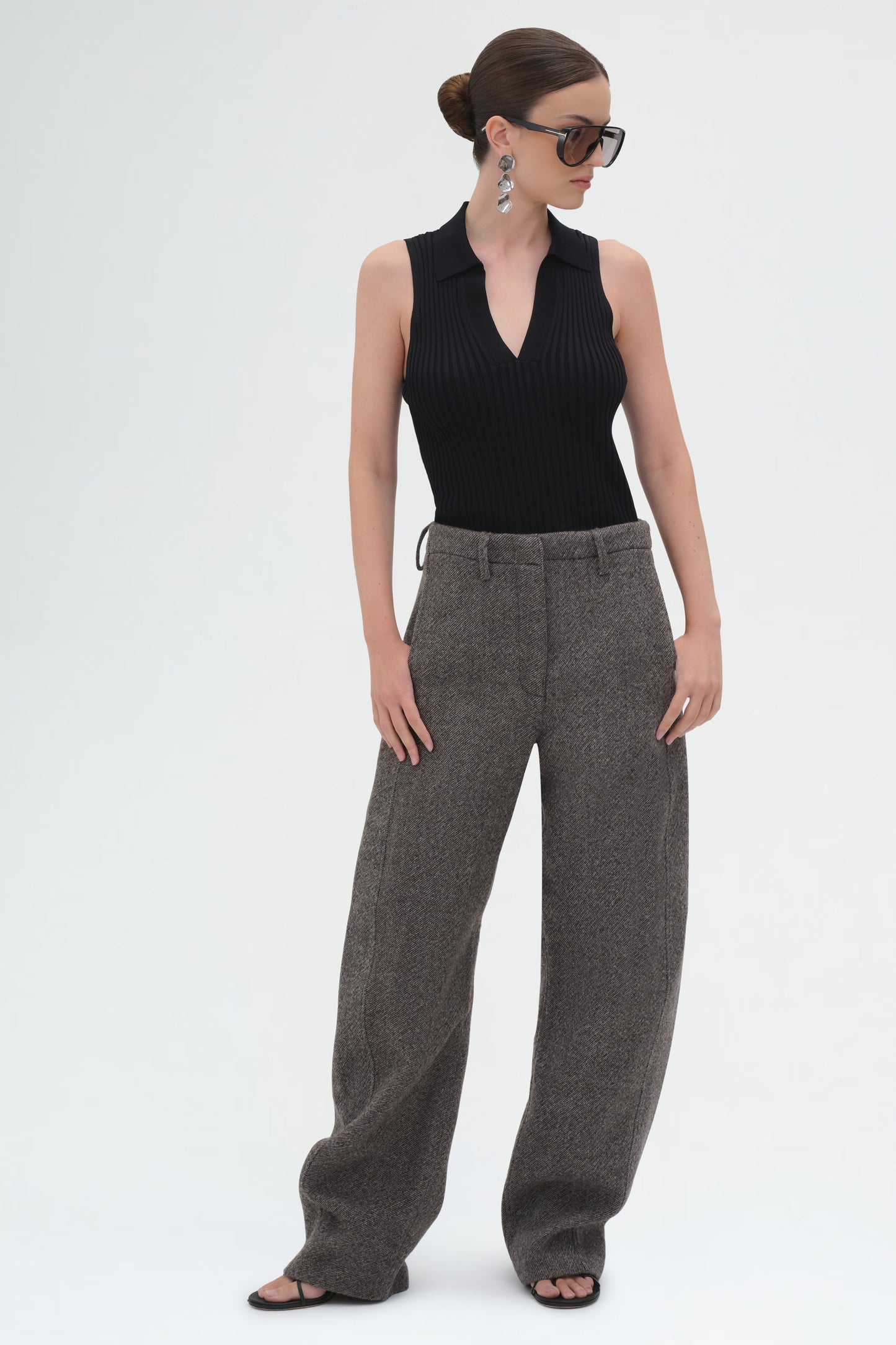 Kenzie Polo Neck Tank Top | Black