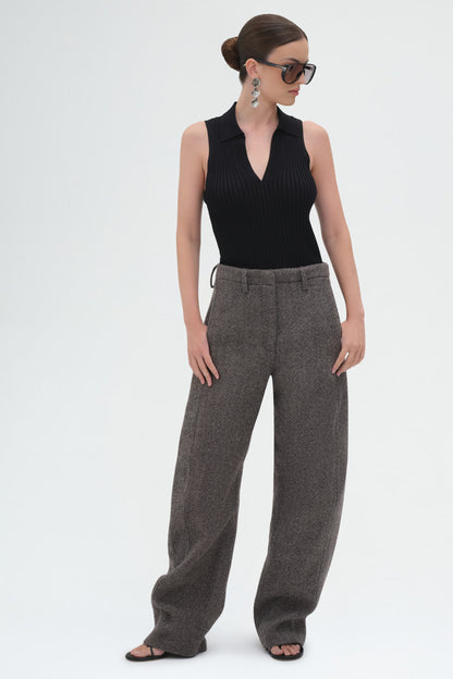Kenzie Polo Neck Tank Top | Black