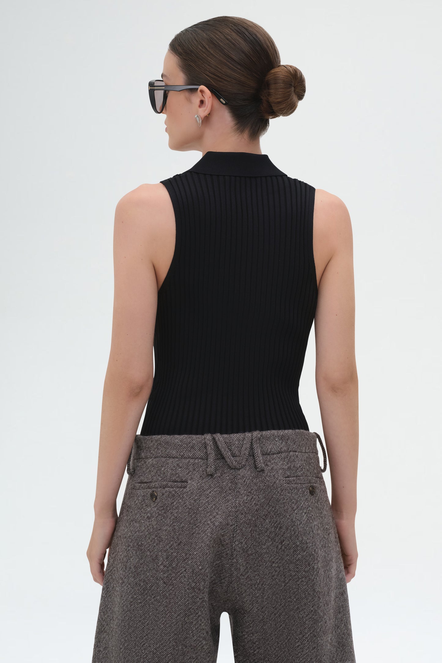 Kenzie Polo Neck Tank Top | Black