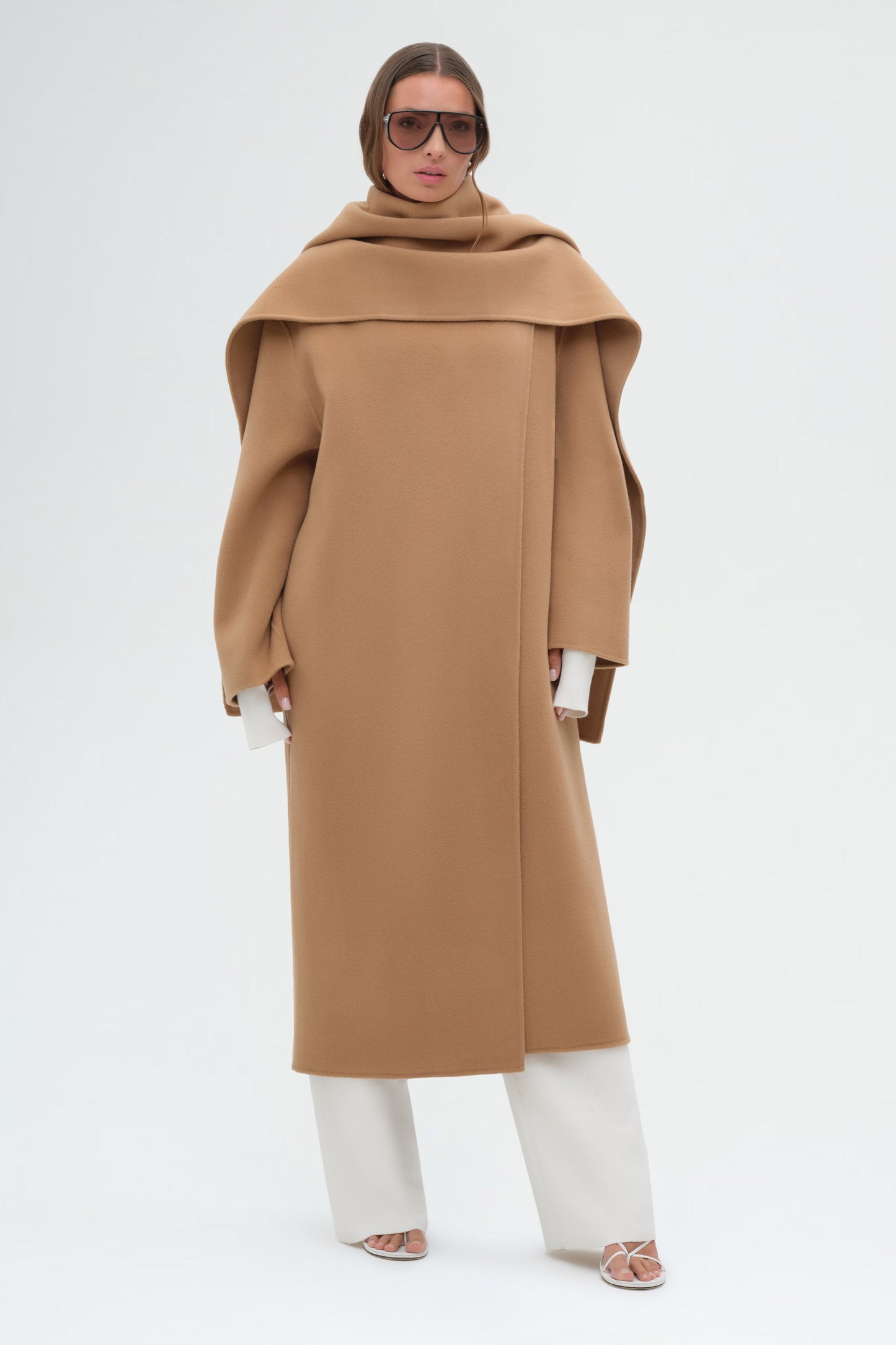 Maxi Coat with Scarf