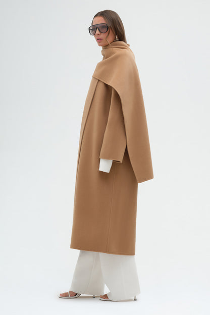 Maxi Coat with Scarf