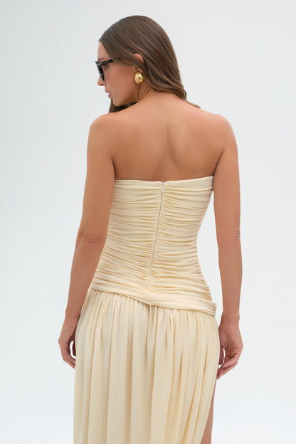 Draped Bustier Dress