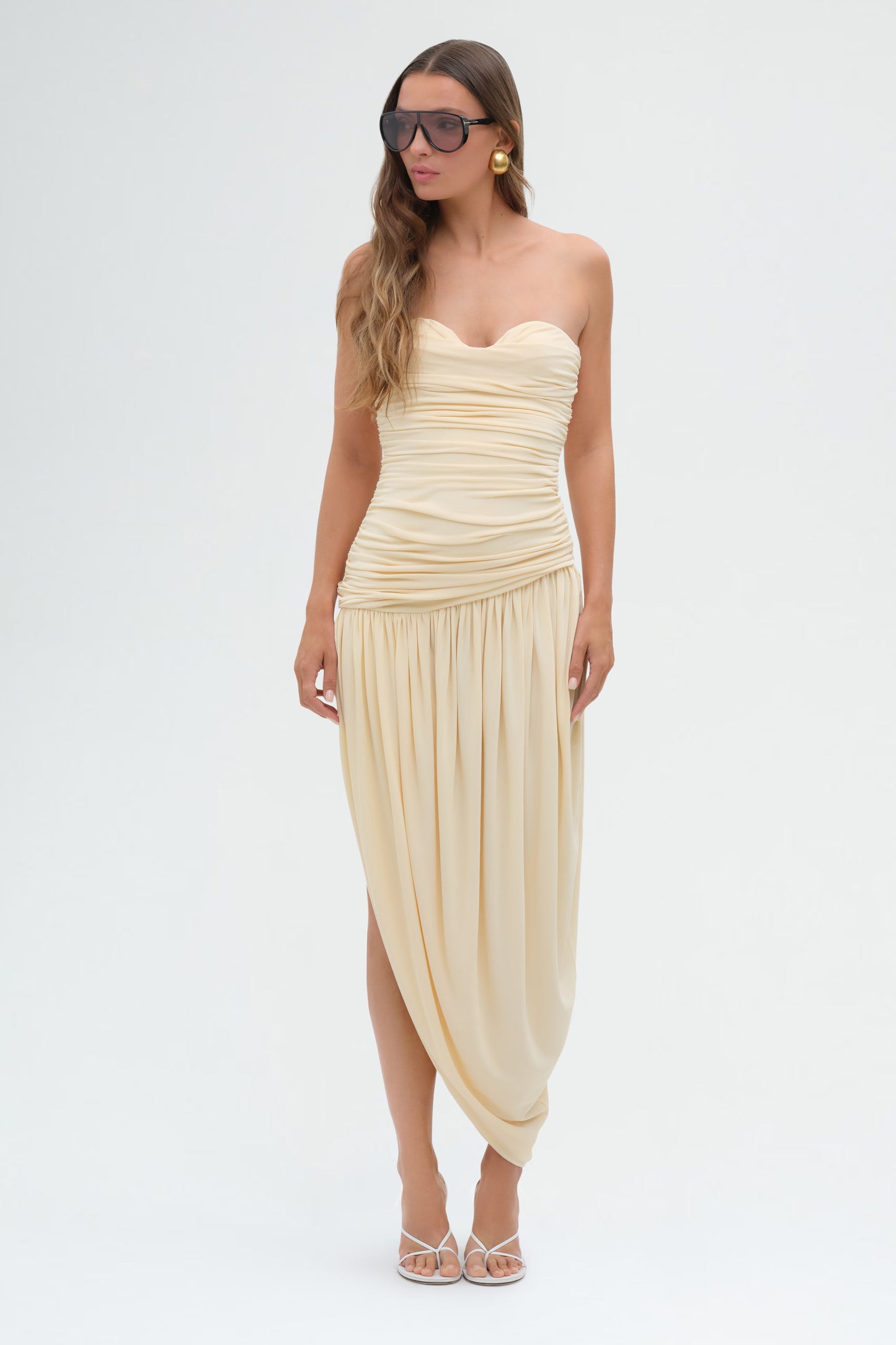 Draped Bustier Dress