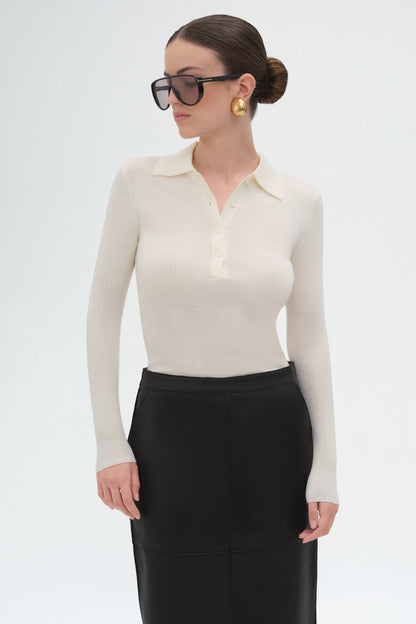 Wool Ribbed Sweater | Panna