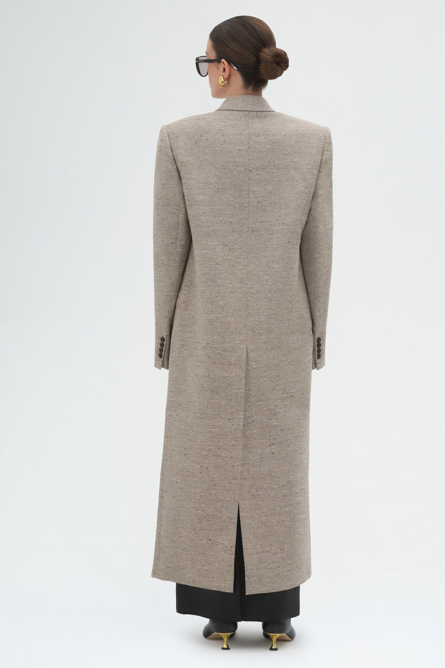 Long Tailored Coat in Beige