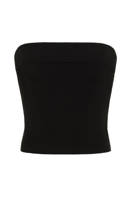 Knit Strapless Top in Black