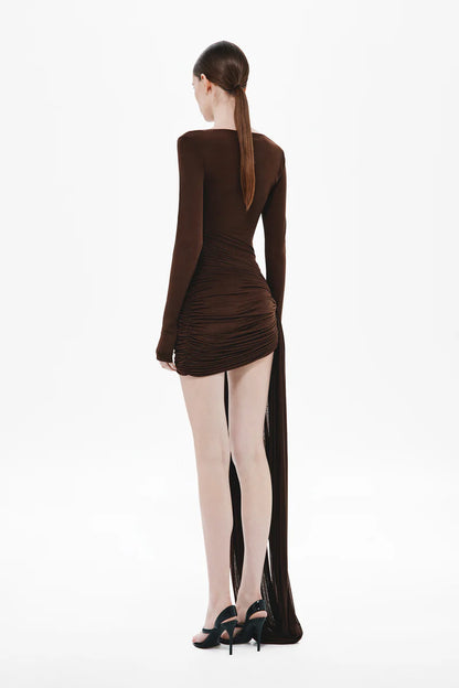 The 'Sari' Long Sleeve Stocking Mini Dress