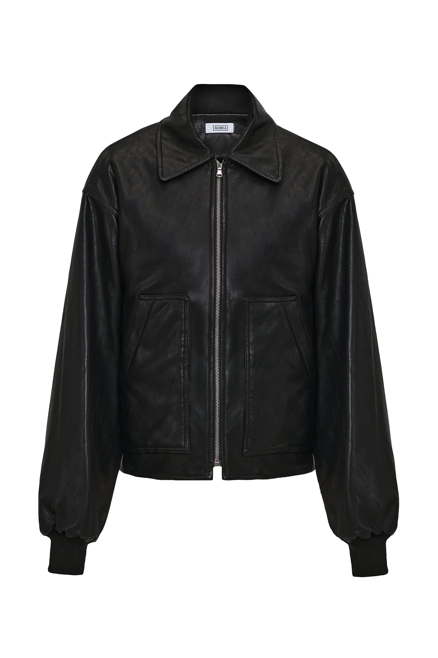 Faux Leather Bomber Jacket