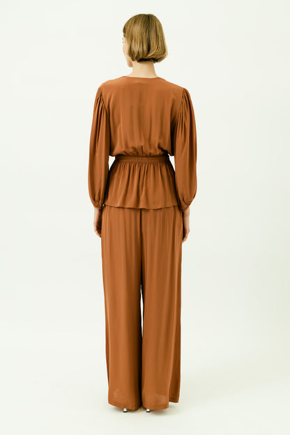 Solid Wide-Leg Pants