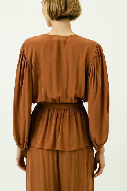 Solid Voluminous Sleeves Shirt