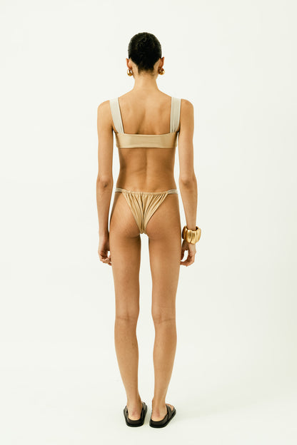 Ana de Bretaña Bikini Bottom in Light Brown Silver Gray