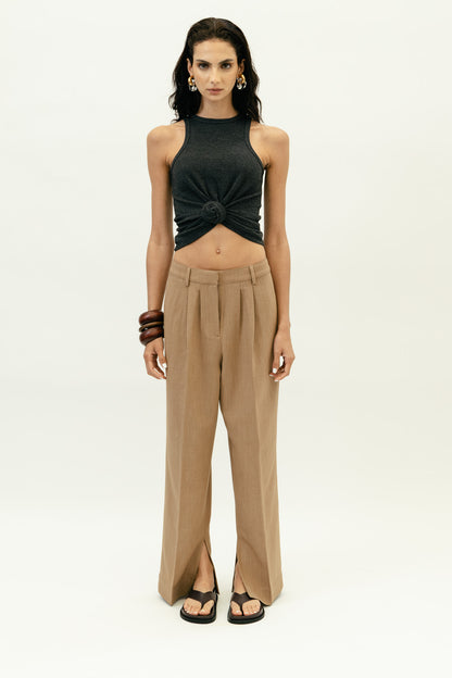 Knotted Tank Top in Grey