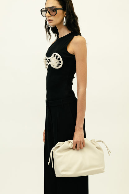 Alexandra Drawstring in White