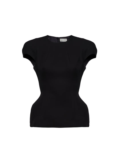 Black top on a white background