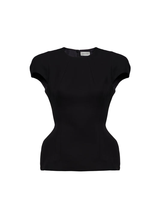 Black top on a white background