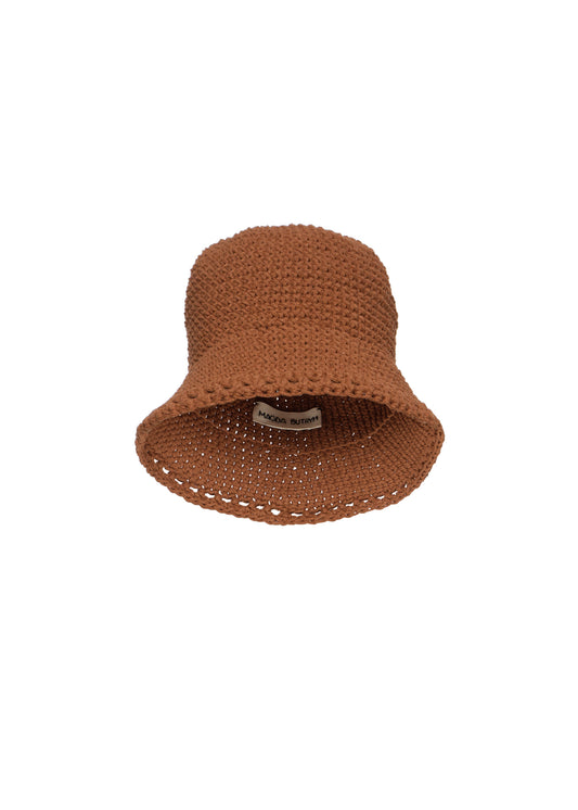 Magda Butrym Crochet Bucket Hat in camel