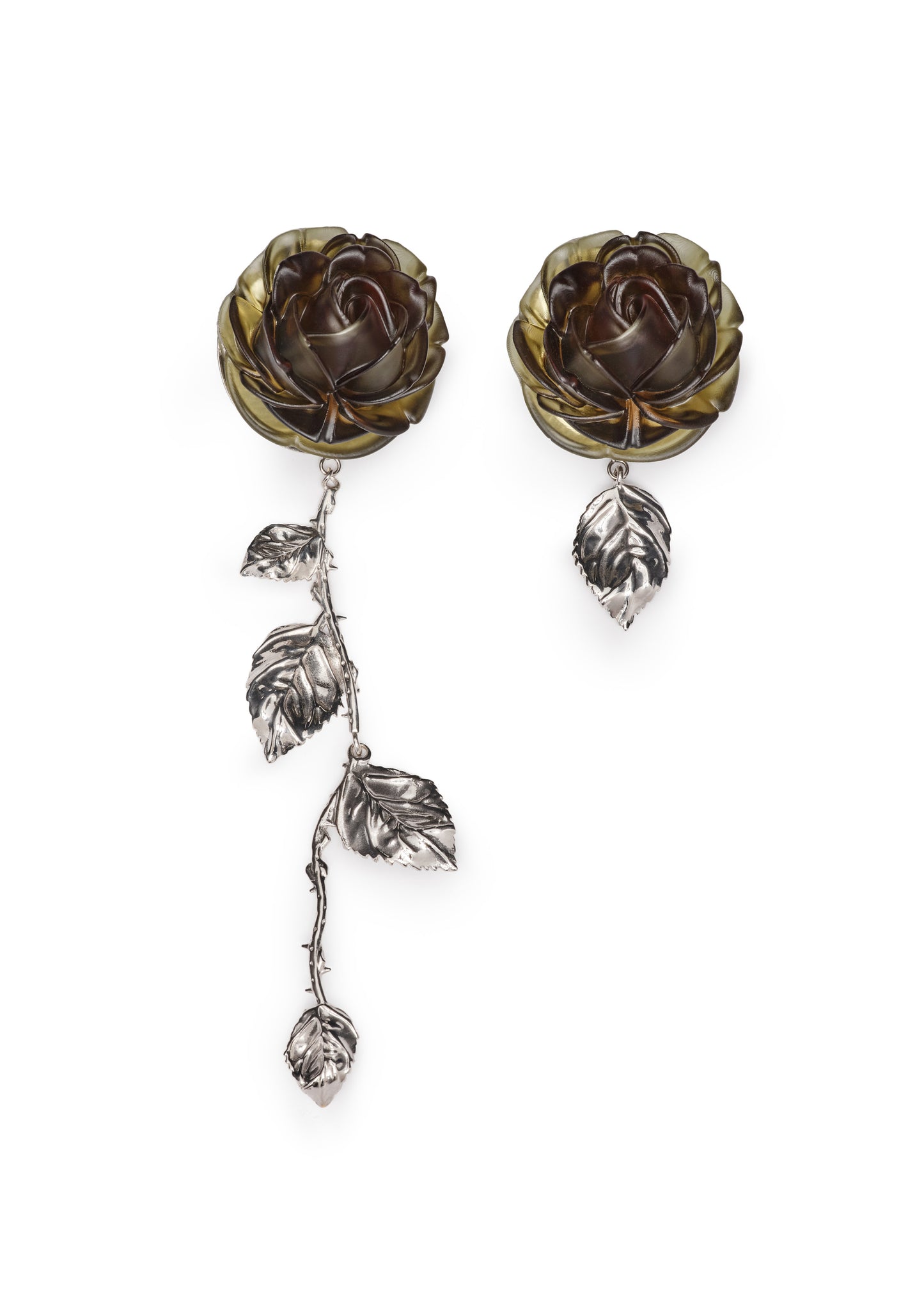 Rose Asymmetric Drop Earrings