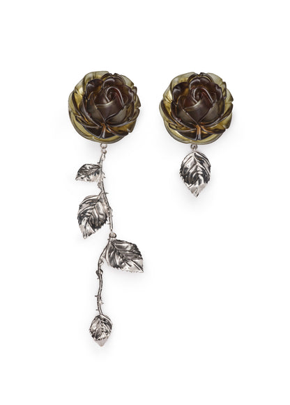 Rose Asymmetric Drop Earrings