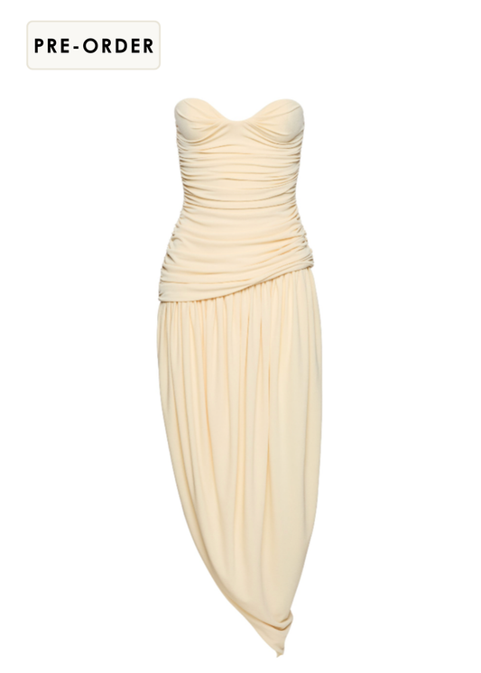 Draped Bustier Dress