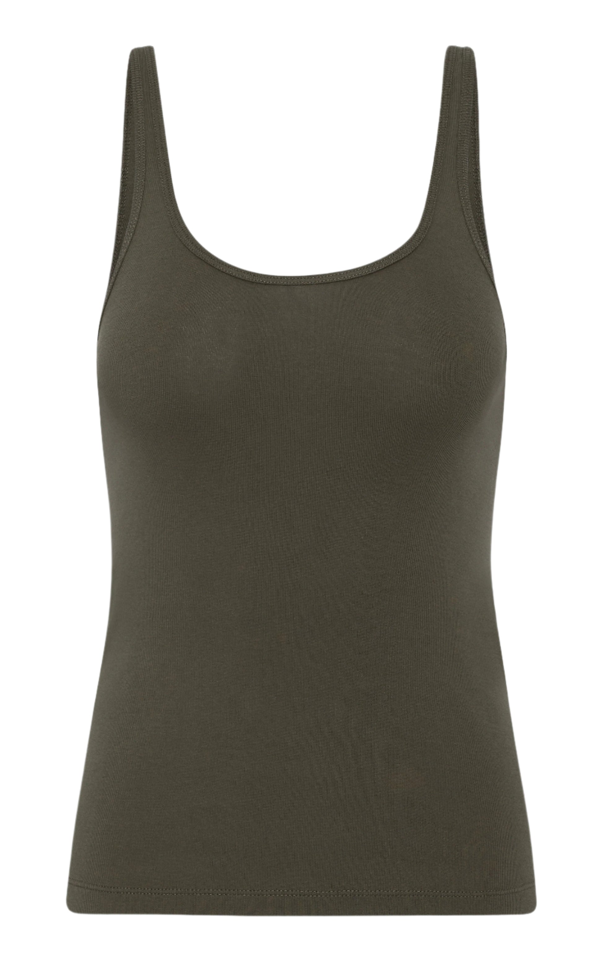 Khaki tank top on a white background
