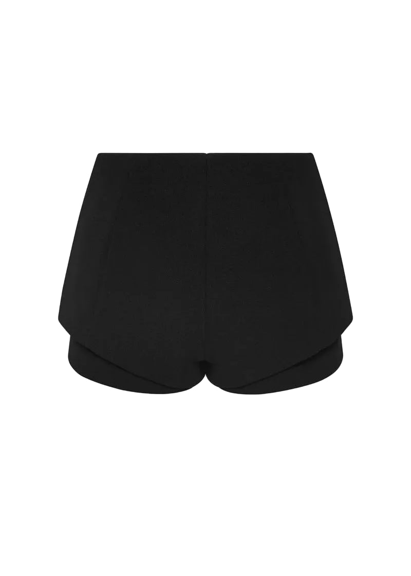 Black shorts on a light gray background