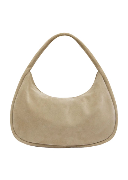 Beige handbag on a white background