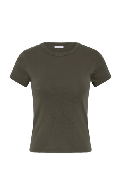 Khaki t-shirt on a white background