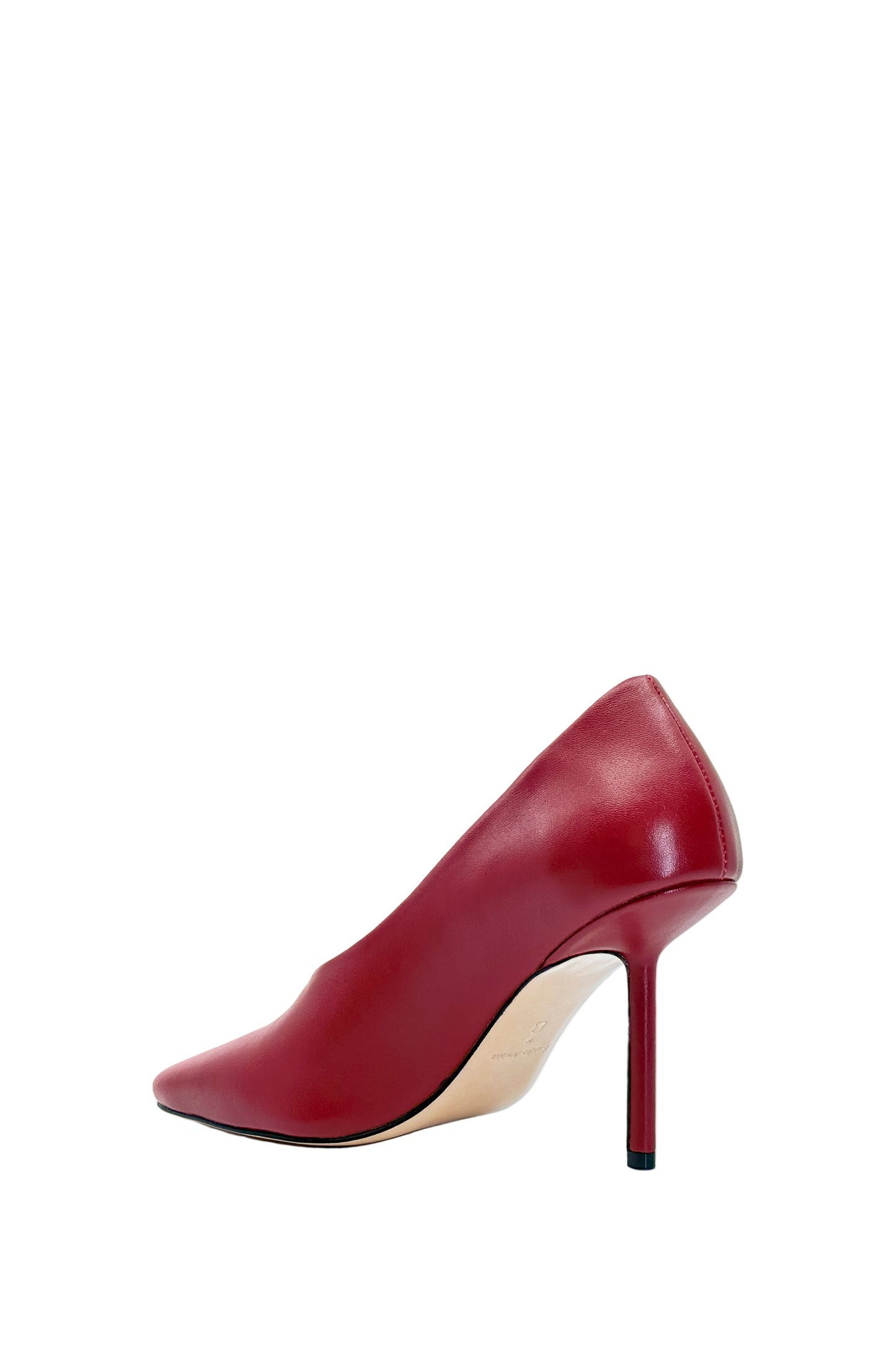 Red high-heeled shoe on a white background
