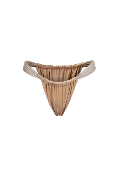 Ana de Bretaña Bikini Bottom in Light Brown Silver Gray