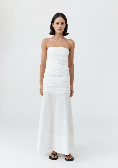 Gathered Strapless Longline Dress