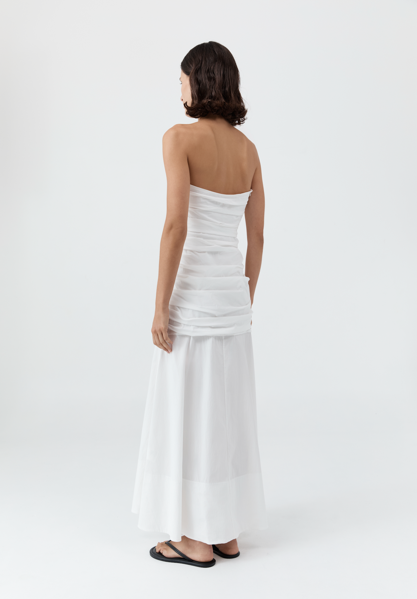 Gathered Strapless Longline Dress