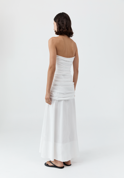 Gathered Strapless Longline Dress