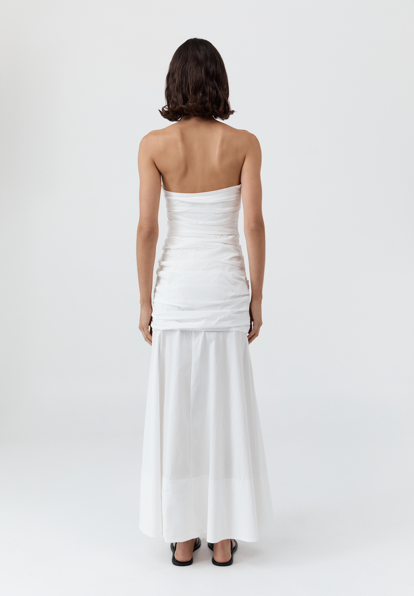 Gathered Strapless Longline Dress