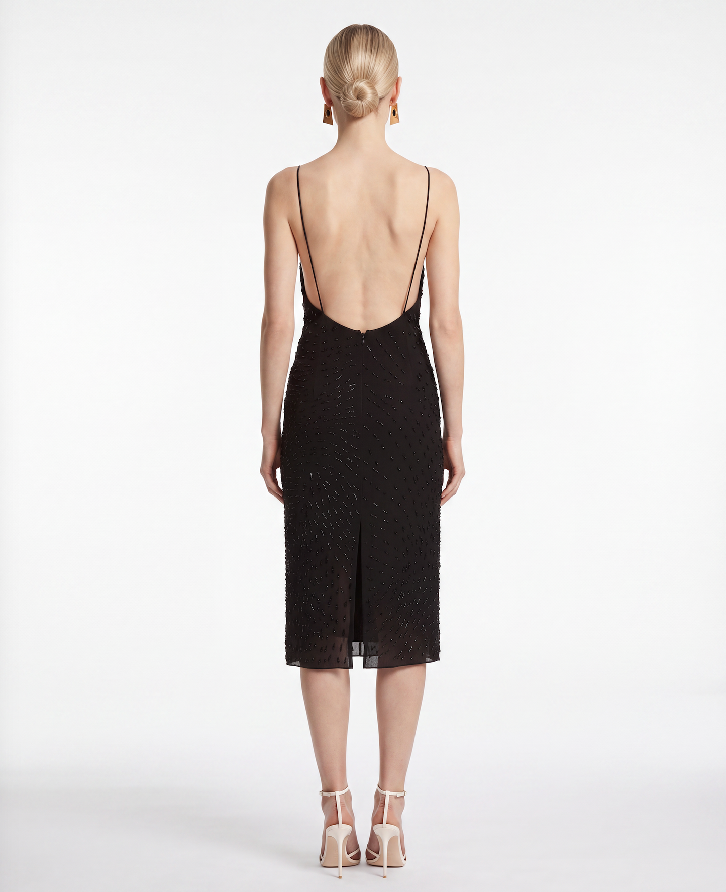 Jacques Wei Beaded Dropped Collar Camisole Dress, view 3