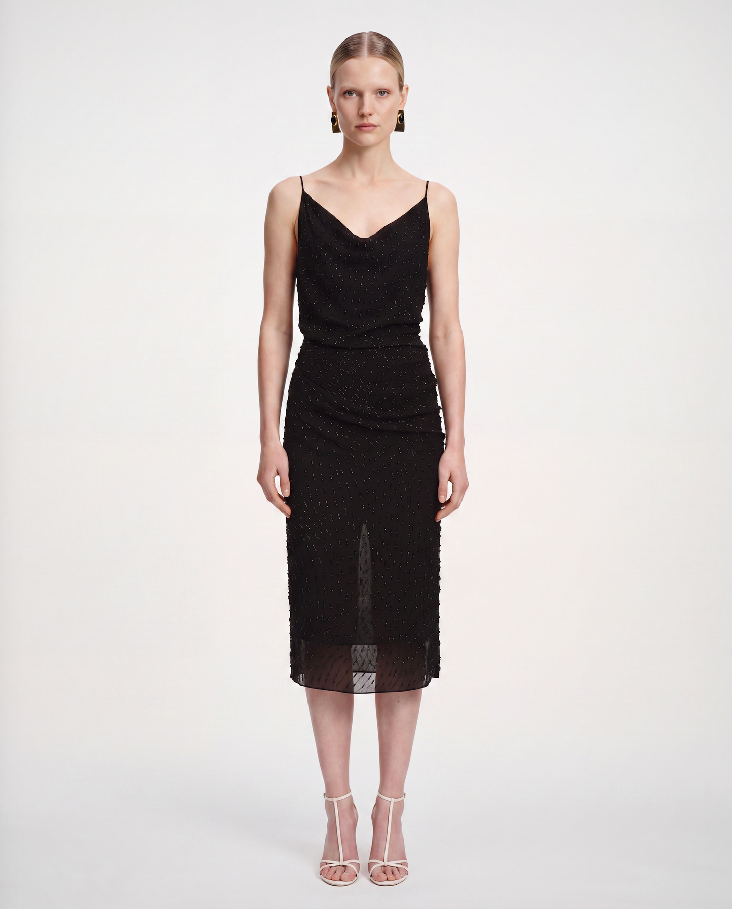 Jacques Wei Beaded Dropped Collar Camisole Dress, view 2