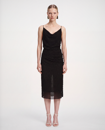 Jacques Wei Beaded Dropped Collar Camisole Dress, view 2