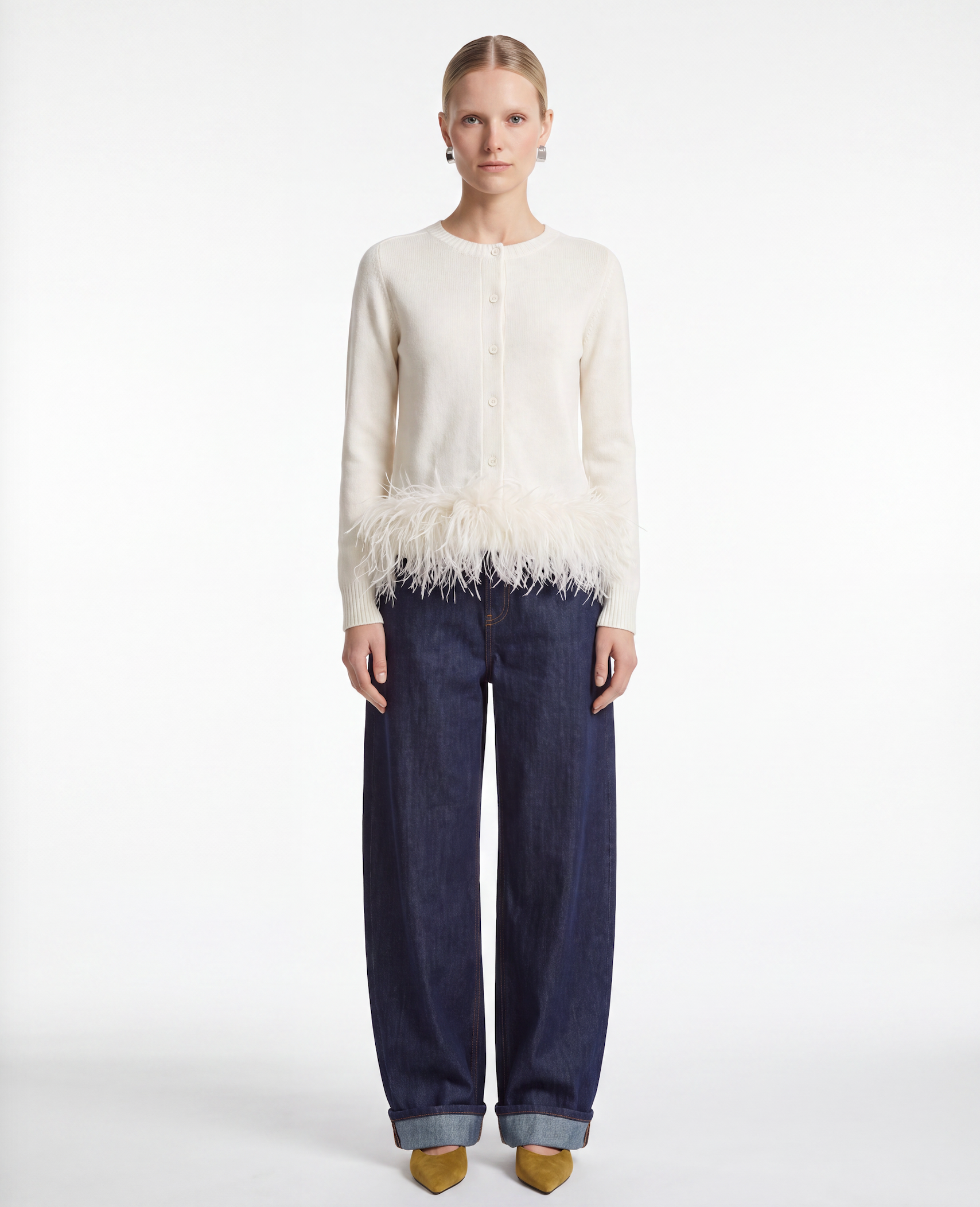 P.A.R.O.S.H Fringe-Trim Knit Cardigan, view 2