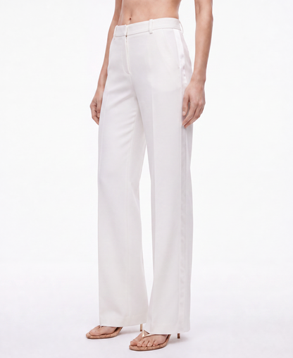 P.A.R.O.S.H Flared Trouser in white, view 2