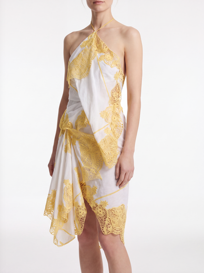 Embroidered Handkerchief Envelope Scarf Dress