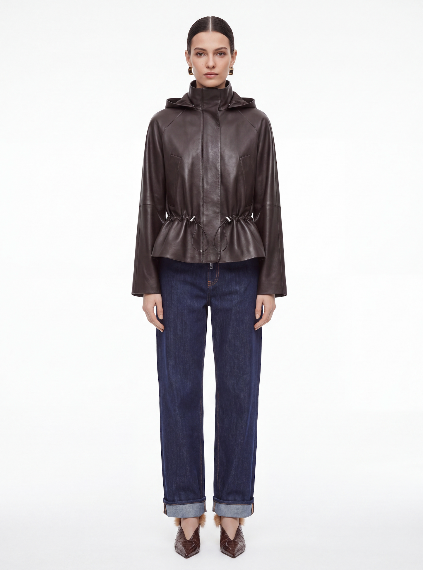 Leather Peplum Jacket