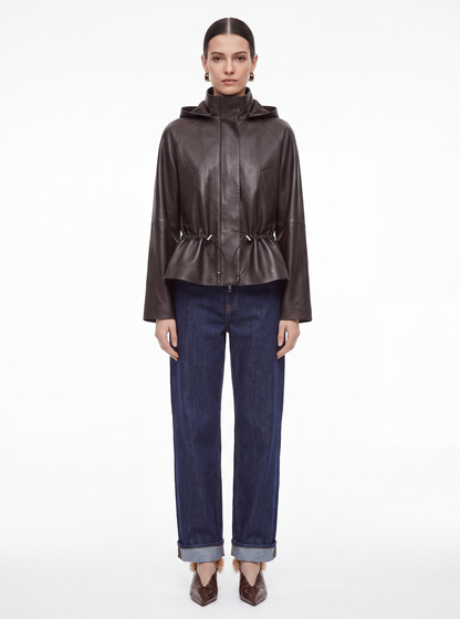 Leather Peplum Jacket