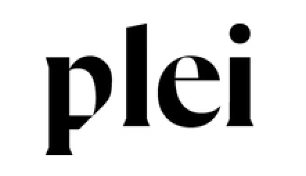 The wordmark 'plei' in a black serif typeface centered on a plain white background.