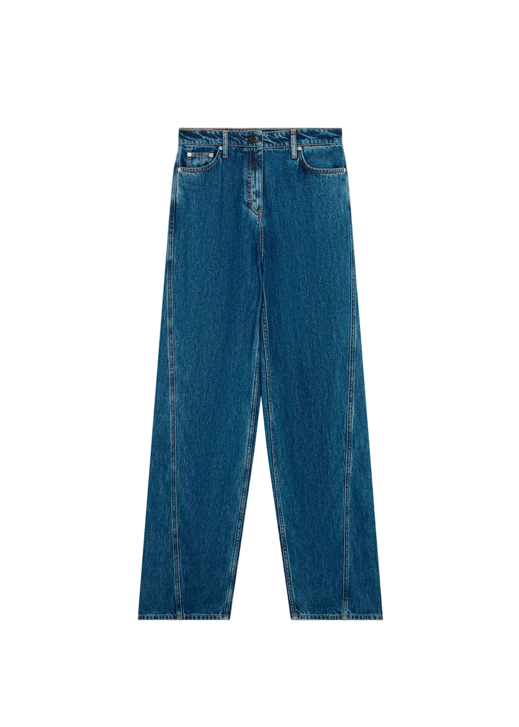 Blue jeans on a white background