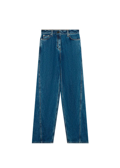 Blue jeans on a white background
