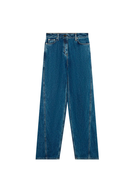 Blue jeans on a white background